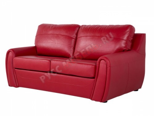 Кожаный  диван «Верона» (кожа Белладжио Скарлет Ред)