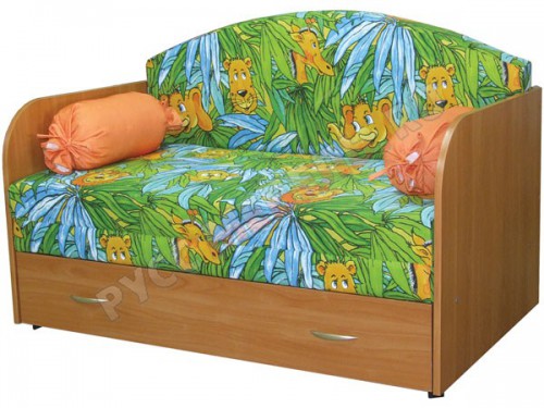 Детский диван «Антошка 1» с деревянными подлокотниками